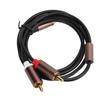 3Pcs Audio Cable 3.5mm To 2RCA Cable Oxygen Free Copper Black Aluminium Alloy Shell for Phone Tablet
