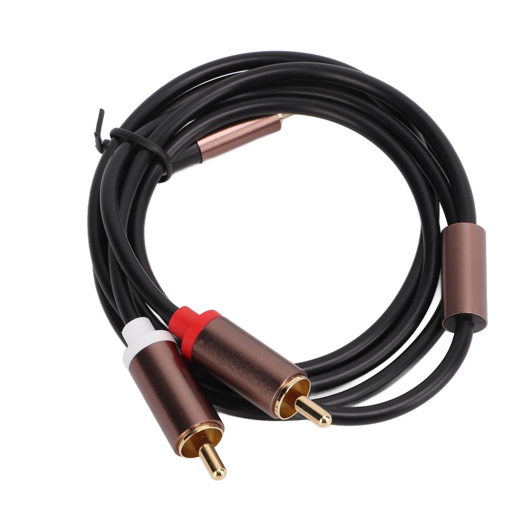 3Pcs Audio Cable 3.5mm To 2RCA Cable Oxygen Free Copper Black Aluminium Alloy Shell for Phone Tablet