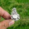 Natural Shiva Eye Shell Bezel Flower Promise Stackable Ring Jewelry 925 Silver