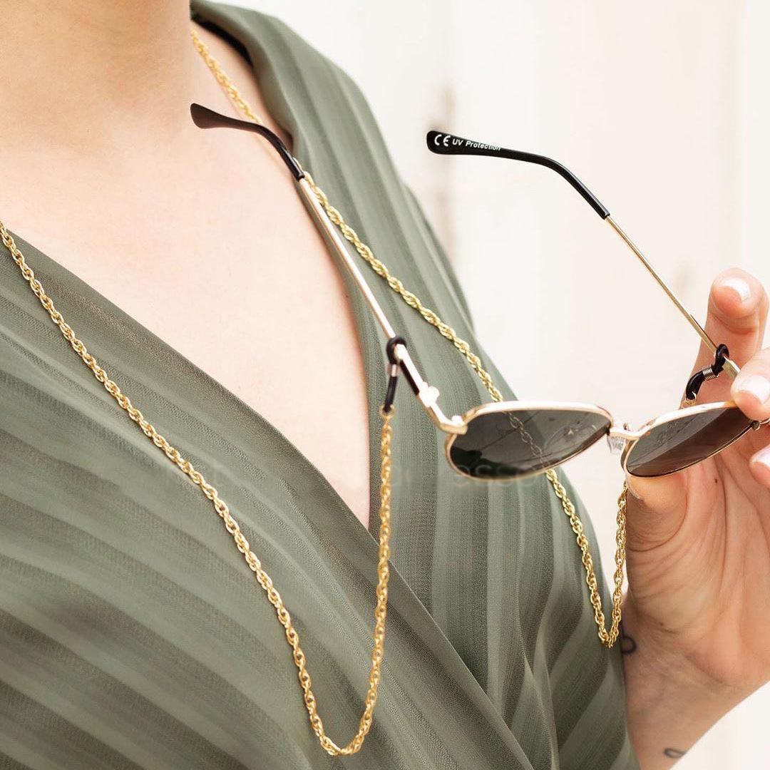 

Metal Braided Eyeglass and Sunglasses Lanyard with Necklace for Loss Prevention