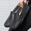 2025 Luxusmarke Herren Freizeitschuhe Weiches Echtes Leder Herren Slipper Mokassins Italienischer Designer Atmungsaktiv Slip-on Bootsschuhe