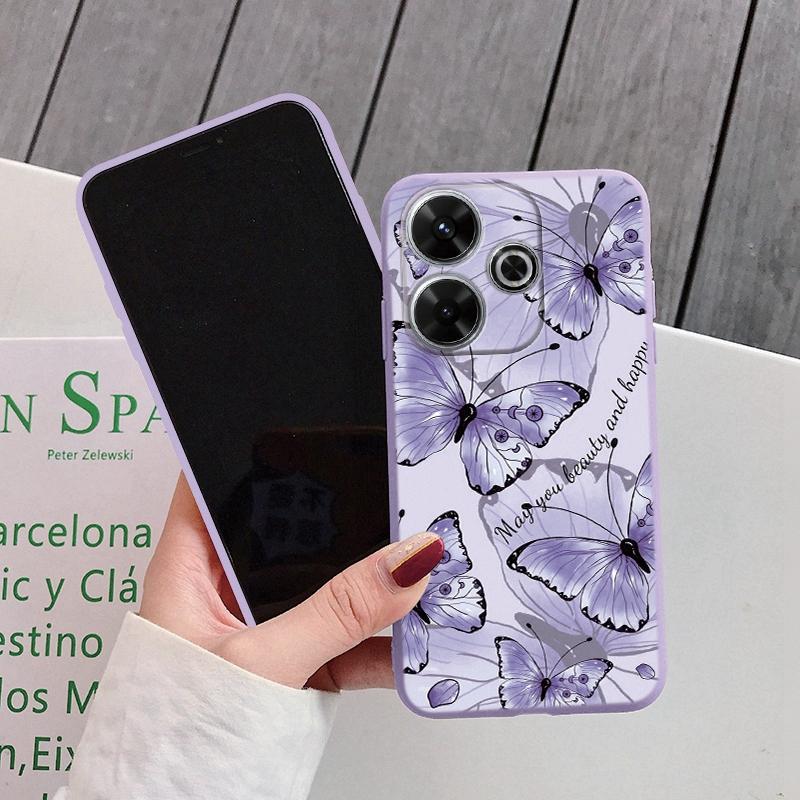 

Мягкий силиконовый чехол с изображением бабочки для Redmi Note 13 Pro 13C Poco C65 Samsung A55 M35 Xiaomi iPhone Huawei Honor 200 Realme Camera Противоударный чехол Samsung Galaxy S9 Plus фиолетовый