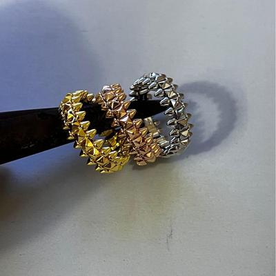 Kajia V Gold High Version Rivet Bullet Head Ring, 18K Rose Gold Plated, European and American Fashion.