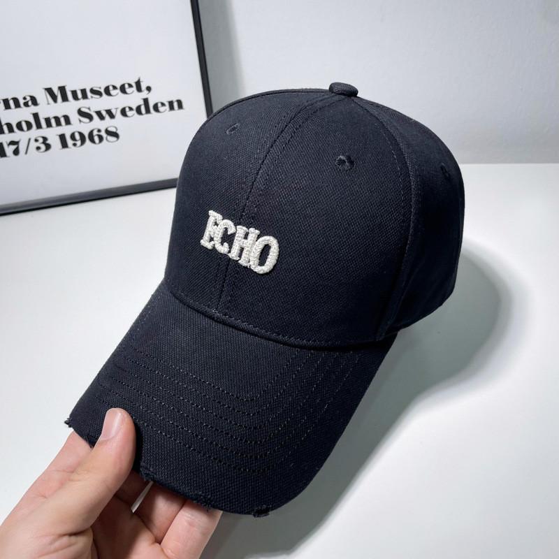 

Echo Letter Embroidery Baseball Cap Adjustable Breathable Sun Hat Protection Black White
