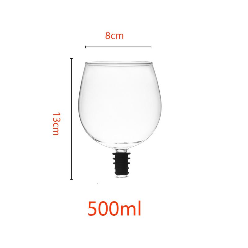 

270/500ml Wine Bottle Glass Topper Drink Directly From The Bottle Clear Shot Glass Cup Wine Decanter With Silicone Seal
