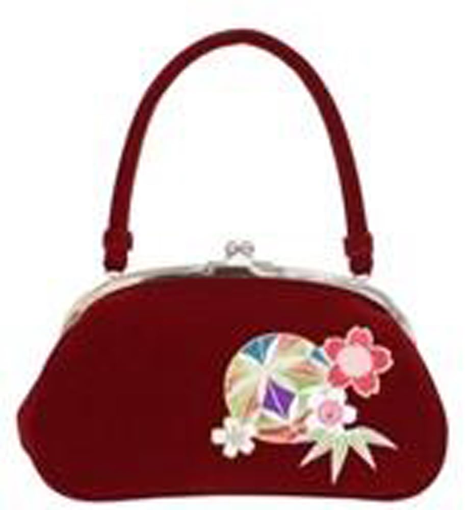 Ando Handbag with Cherry Blossom Perfect for Entrance and with Suitable for Both Japanese and Western Burgundy SBC-6 Women's Embroidery, Weddings,