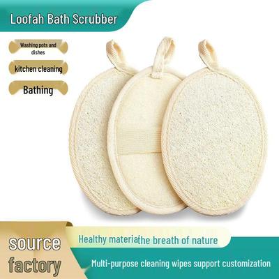 Summer Loofah Bath Scrubber Slices: Cotton & Linen Back Scrubber with Dotted Design
