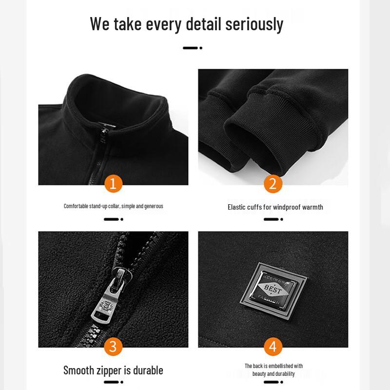 Wassup Sohot Men's Warm Fleece Half-Zip Stand Collar Sweatshirt