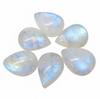 Rainbow Moonstone Pear Gemstones - Natural Blue Flash Cabochons for Jewelry Making