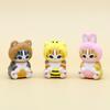 Cat Wearing Headgear Cute Animal Costume Model Pvc Figure Decoration Doll Capsule Toy Gift