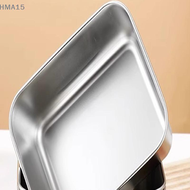 316 Stainless Steel Rectangle Food Storage Serving Tray Sausage Noodles Fruit Dish With Cover Kitchen Organizers Food Container