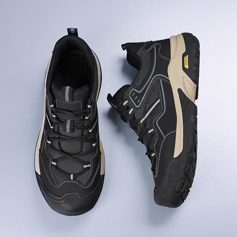 Fashion Wide Version Mens Casual Leather Shoes Non-Slip Outdoor Walking Shoes Comfortable All Day Wear Hiking Shoes Man Treking Footwear