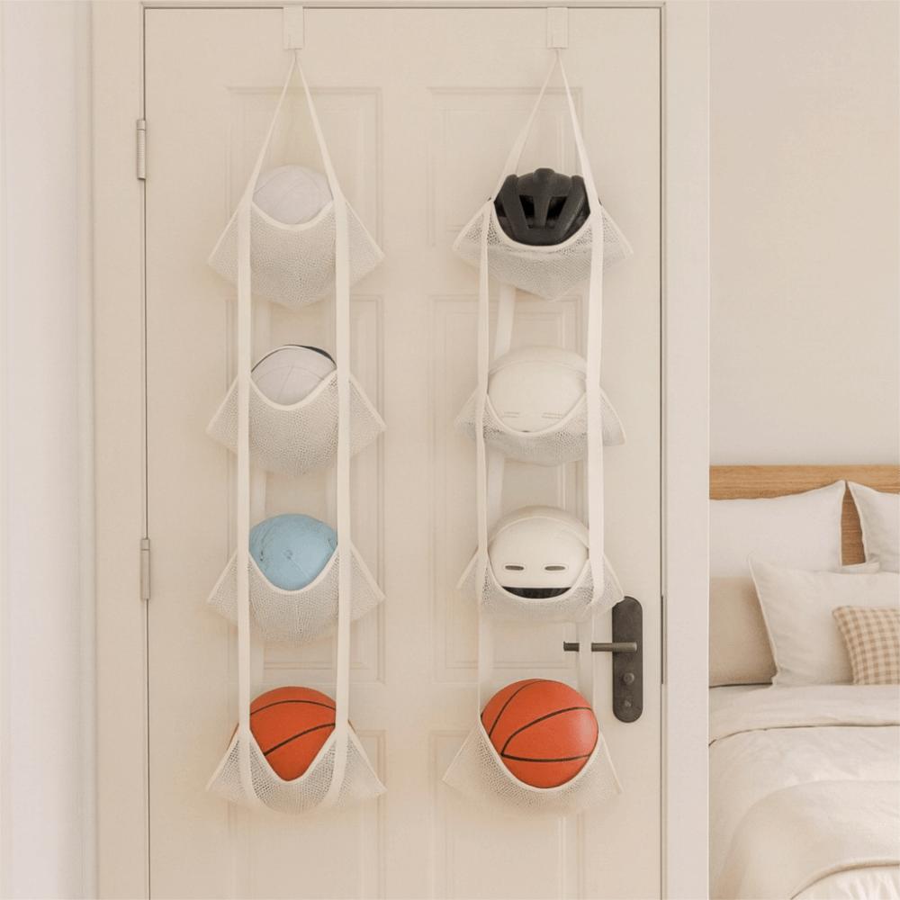 Wandmontierte Ballaufbewahrung Hängende Tasche Große Kapazität Faltbare Netz-Aufbewahrung Hängende Tasche Platzsparend Basketball-Aufbewahrungstasche