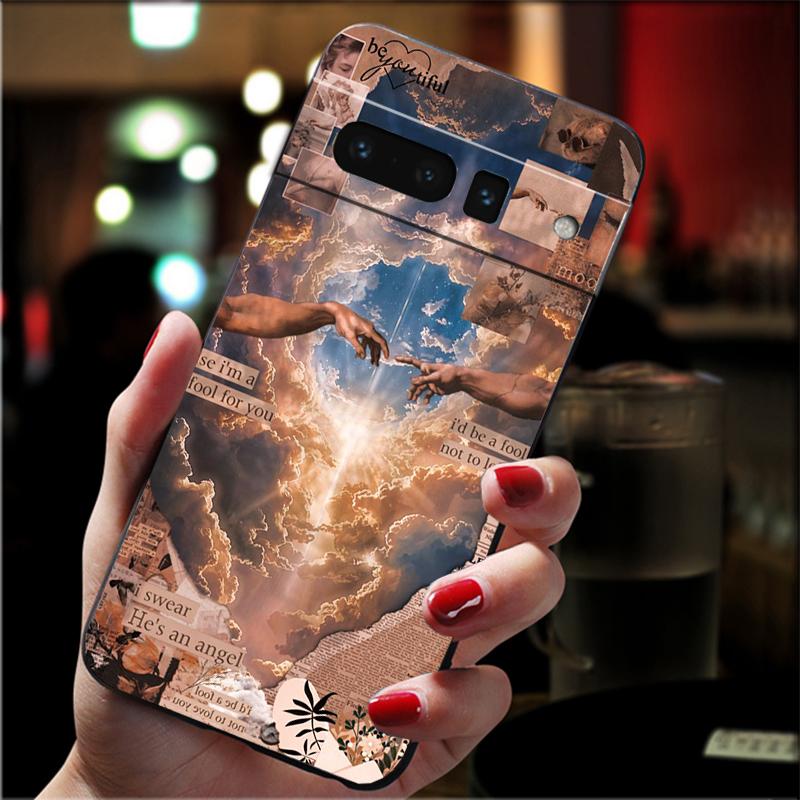 

For Google Pixel 10 9 Pro XL Silicone Phone Soft Case For Google Pixel 9A 8A 7A 6A 5 Cover Shell Fallen Angel Google Pixel 7a