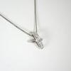 [Used] Pt900/850 Diamond Princess Cut Pendant/Necklace/j16-26