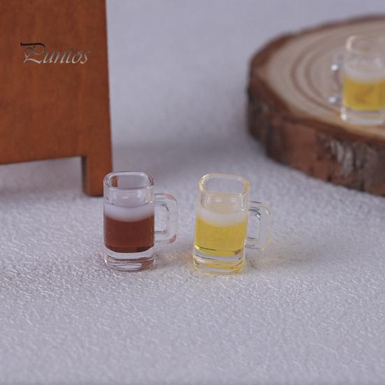 Doll House Wine Glass Decor 10 Pcs Mini Beer Mug Acrylic with Simulation Kitchen Countertop Miniature Model for Micro Landscape Glasses Set
