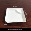 8.5-inch White Ceramic Square Double-Compartment Dinner Plate