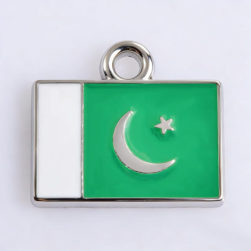 5pcs/Lot Different Countries Flags Enamel Charms For Jewelry Making Supplies Rectangle Silver Color Pendants Handmade Materials