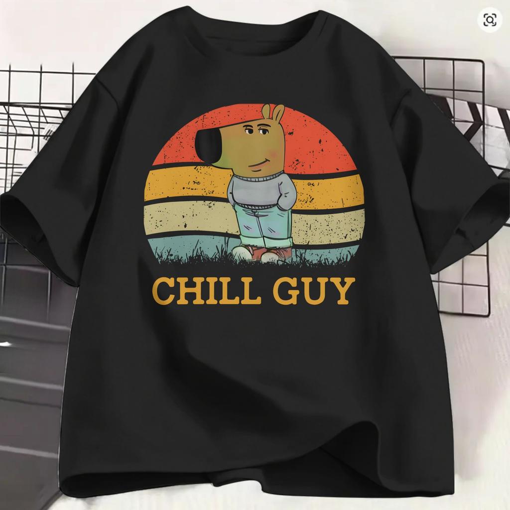 Vintage T Shirt Summer Chill Guys Fashion T Shirts Cotton Tee Shirt for Unisex Y2K Casual Plus Size 6XL Short Sleeve Tops