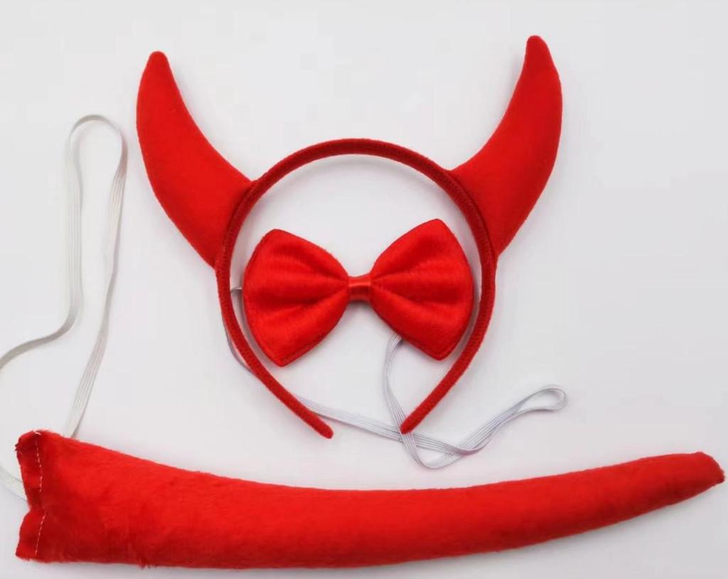 Tiara Chifres de Diabo com Lantejoulas Glitter Dourado para Decoração de Apresentação de Natal e Halloween.