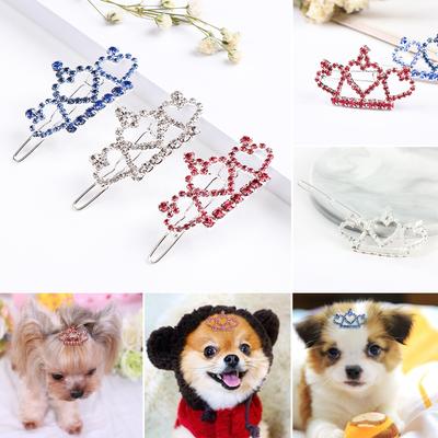 Lovely Shiny Rhinestone Dog Hairpin Cat Hair Grooming Pet Supplies Hair Clip