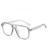 Tr90 Square Glasses Frame With Blue Light Blocking For Fashionable Commuting And Long Face Shapes