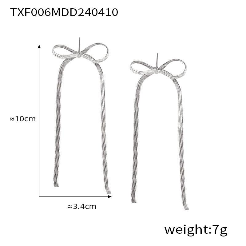 European & American Bow Earrings Set: Trendy Metal & Bow Design Jewelry for Women