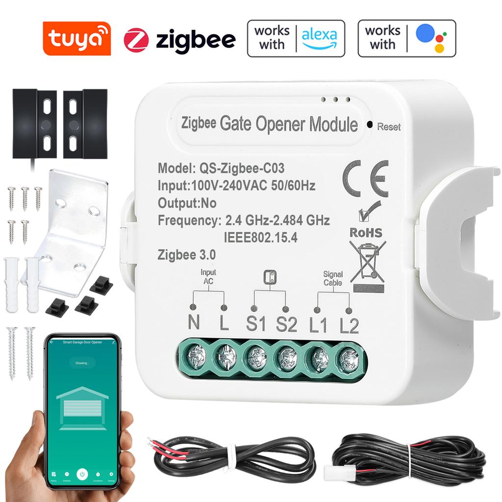 Tuya ZigBee Gate Opener Intelligent Garage Door Opener Controller Mobilephone Remotely APP Control
