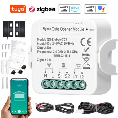 Tuya ZigBee Garage Door Opener Smart Gate Controller APP Remote Control Switch Breaker for Alexa Google Home Voice Control