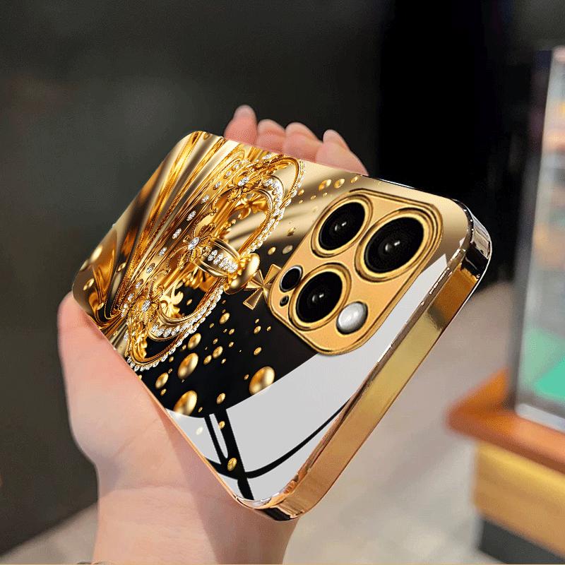 Electroplated Glass Phone Case, Suitable for Iphone 17, 16, 15, 14, 13, 12, 11pm Pro Plus and Other Phone Models.