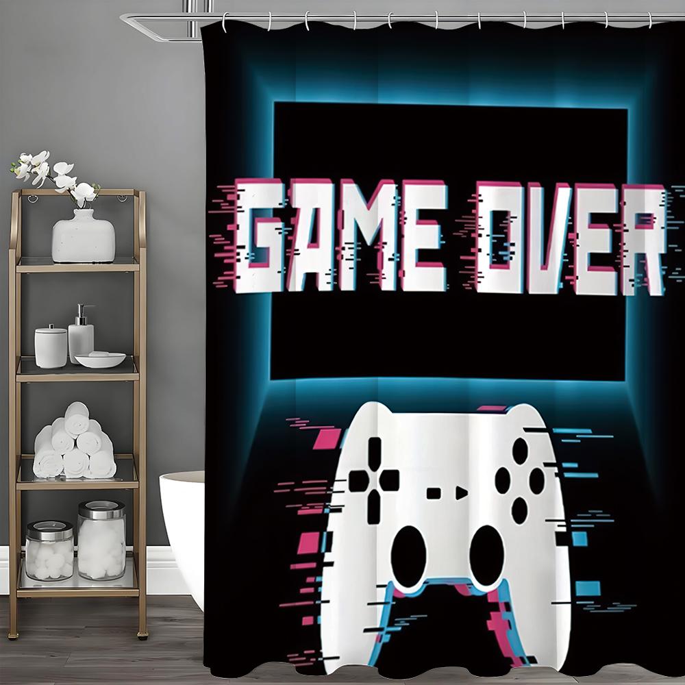 

Cool Gamer Shower Curtain, Bathroom Decorative Shower Curtain Shower Curtain with Hooks Waterproof Shower Curtains 90*180cm