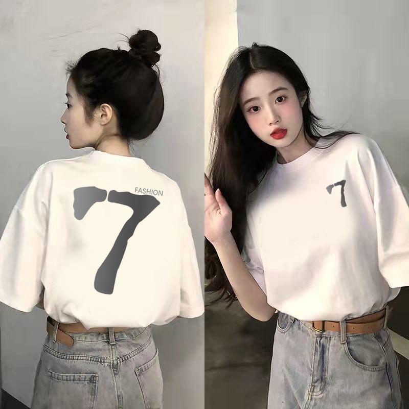 

Летняя детская взрослая футболка с принтом, с коротким рукавом, повседневная, с круглым вырезом, оверсайз, женский топ, одежда для девочек M