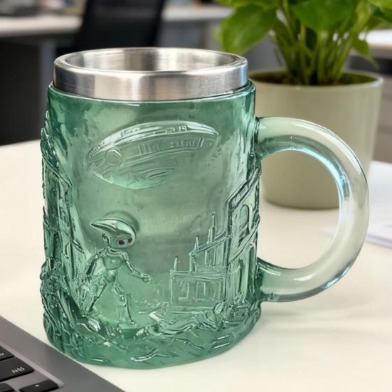 Sci-Fi Themed Insulated Mug Stainless Steel Coffee Beer Cup Movie Memorabilia Gift for Home Office