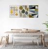 Three Nordic Retro Art Panels with Round Leaf and Geometric Wall Decorative Sofa Background Wall Hangings for Living Porch Fully Framed Patterns, Art,