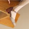Women Pumps Fashion Shallow Mouth Square Heels Spring Summer New Korea Thick Heels High  Square Toe