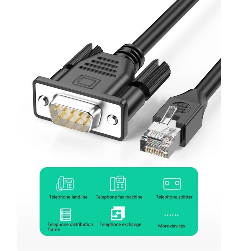 50cm to 300cm RJ45 to DB9 Serial Port Adapter Cord 8P8C Male to DB9 RS232 Male/Female Interfaces Extension Wire Line