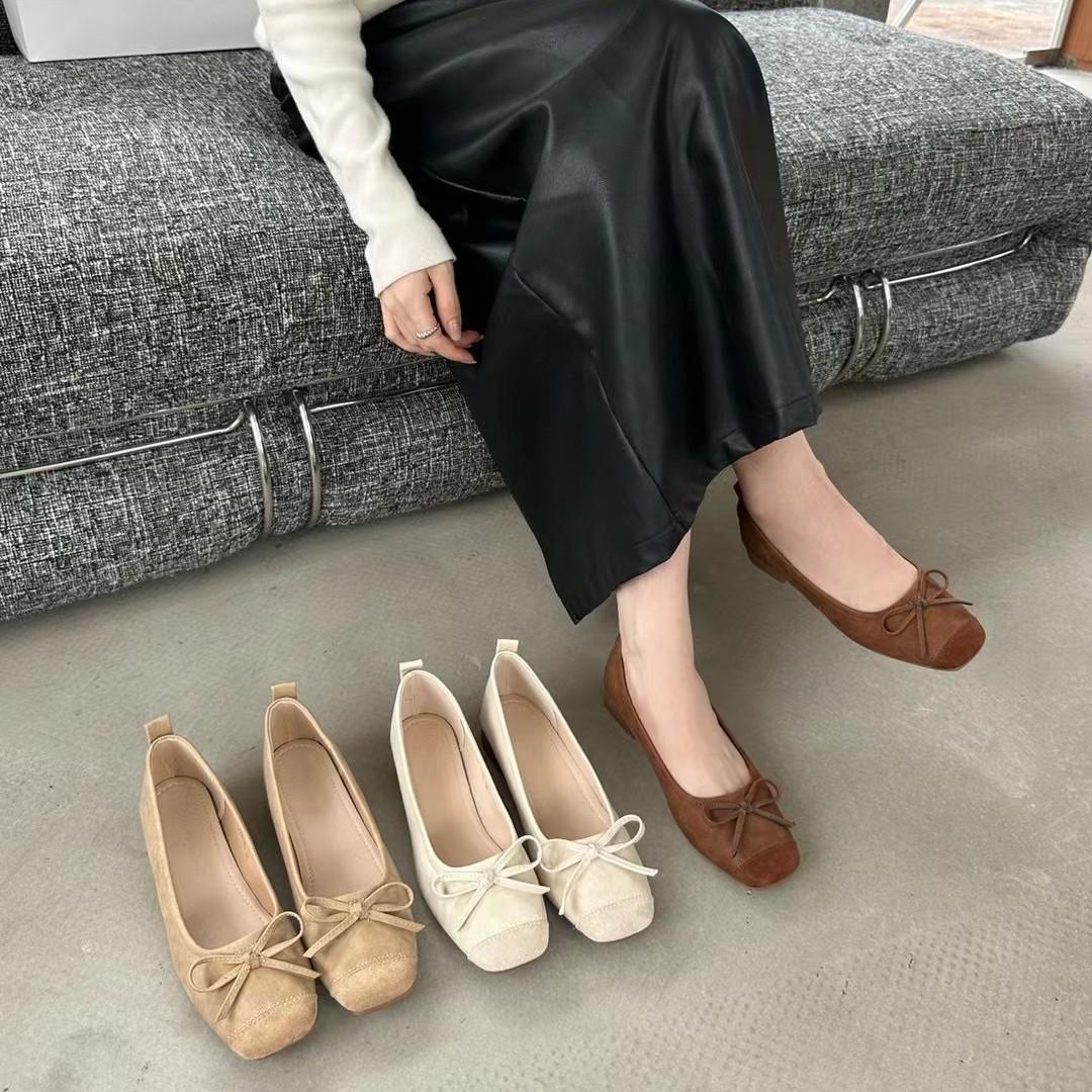 

Gentle ballet ladyshoes flat shoes soft sole soft surface new Chinese shallow mouth single shoes autumn women s shoes 39 хакі