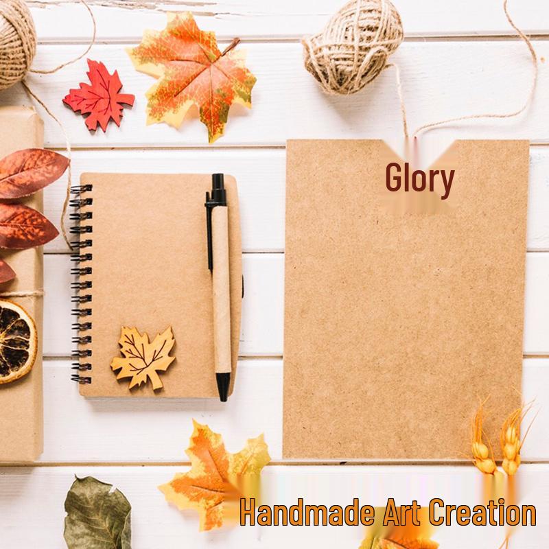 Brown Series A4 Handmade Kraft Paper: Coffee & Natural Wood Gradient