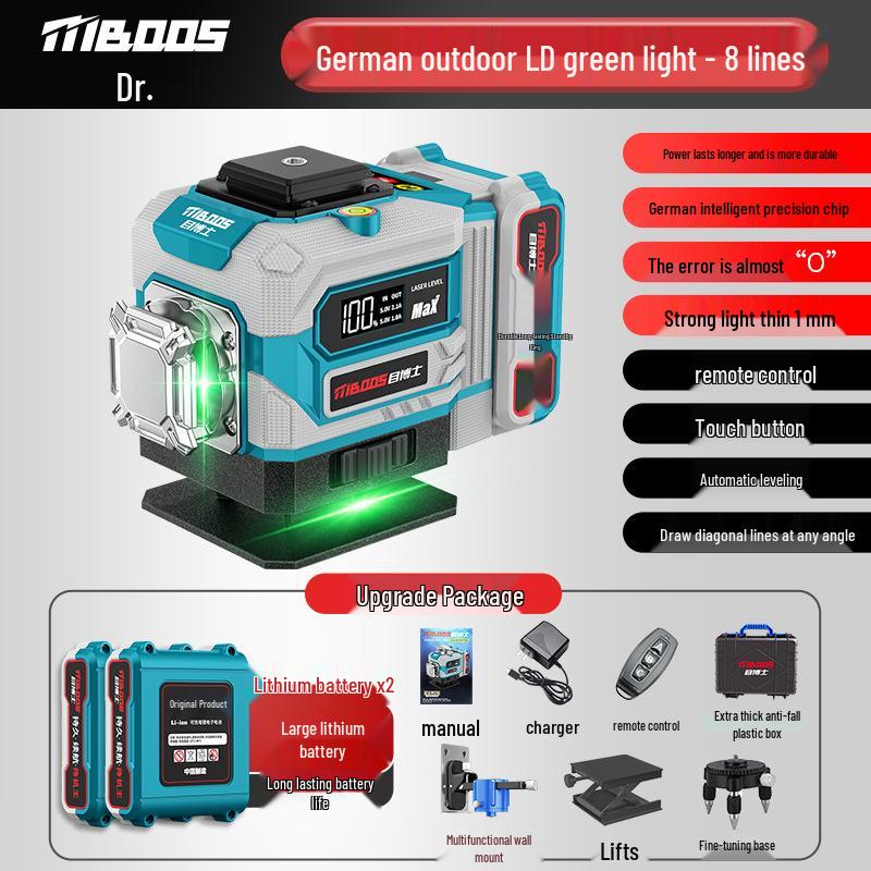 High Precision 16-Line Green Laser Level with Infrared and Strong Light