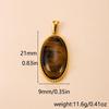 Exaggerated Geometric Tiger Eye Stone Pendant Necklace In Stainless Steel