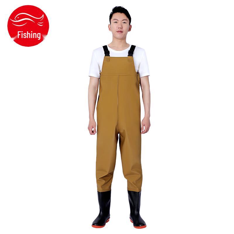 YUDUODUO PVC Waterproof Waders with Integrated Boots 39