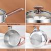 ZISIZ 24cm 304 Stainless Steel Japanese-style Yukihira Pot with Lid
