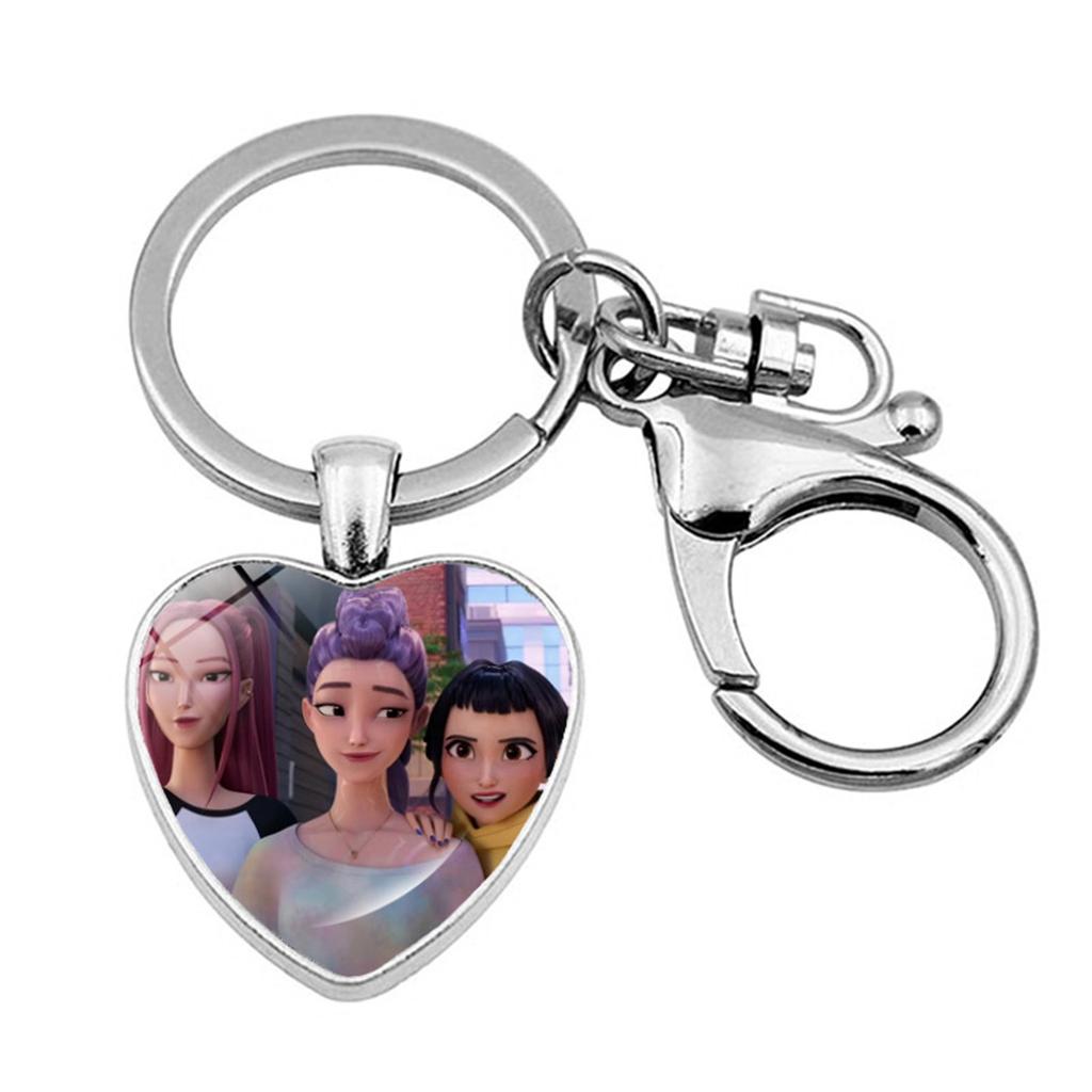 Witch Girl Group Surrounding Love Keychain Pendant Cartoon Anime Heart Pendant Accessories