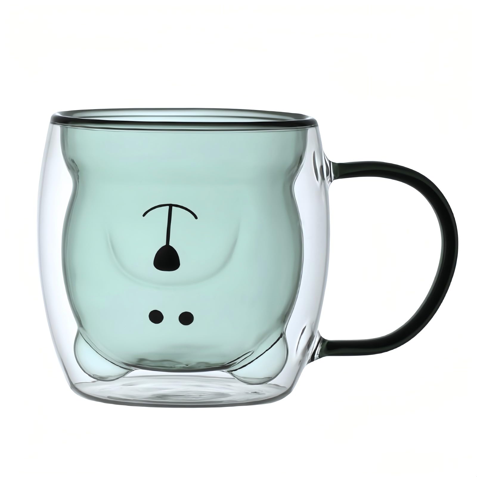 

Медвежонок Морими Сохраняет горячим или холодным Подходит для микроволновой печи и посудомоечной машины Идеально для ледяной свадьбы или годовщины Милый дизайн животного Двухстенное стекло, 250 мл, Дизайн, темно-зеленого