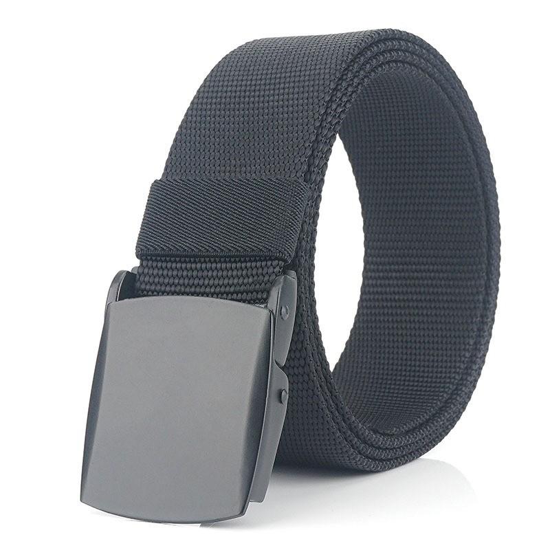 Thickened Beaded Nylon Canvas Belt Sports Outdoor Automatic Buckle Young Students Casual Pants 120cm