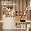 Cutie de depozitare cosmetică Organizator de machiaj rotativ la 360 de grade cu suport pentru pensule Sertar transparent Cutie de depozitare cosmetică cu model vertical mare