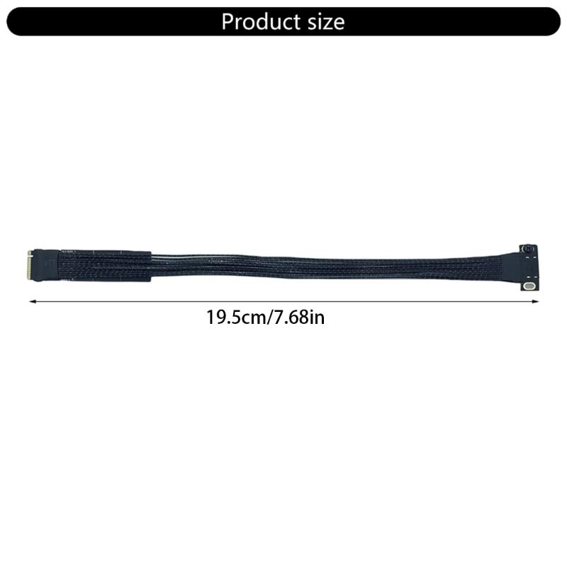 M.2 to Oculink 4i Extension Cable PCIe4.0 Gen4 Silver Plated Cable for M.2 M Key NVME to SFF8611 Adapter Cable