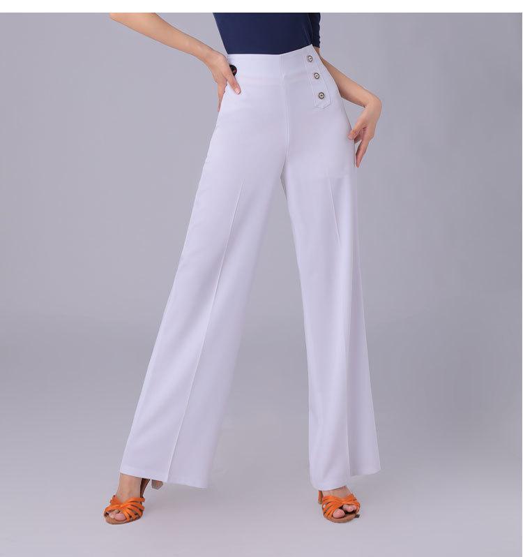 Women's High Waist Wide Leg Latin and Ballroom Dance Pants