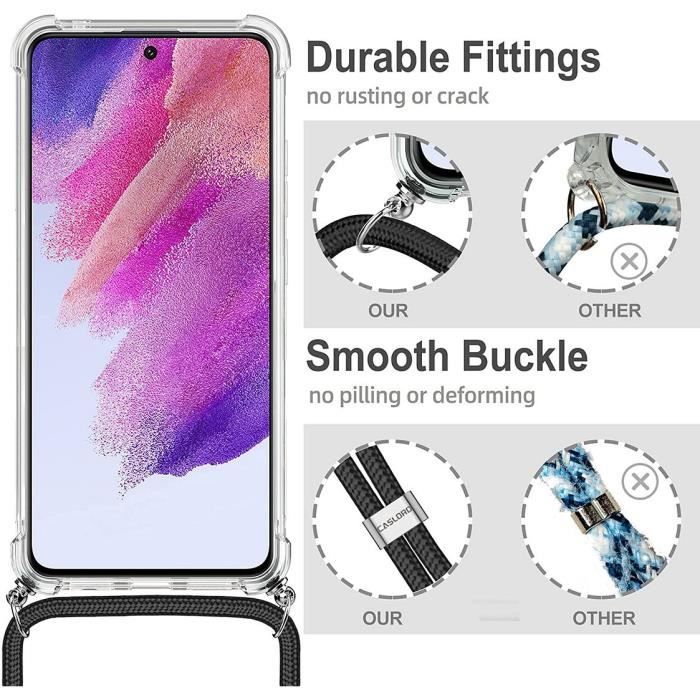 Coque - Samsung - S21 FE - Transparente - Silicone TPU - Cordon Rouge