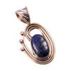 Natural Sodalite Gemstone 925 Solid Sterling Silver Two Tone Pendant 1.50'' S7b09